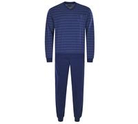 Hajo Uomo Pigiama Set - Lungo, Polsini, Scollo A V, Clima-Luce, Cotton-Mix