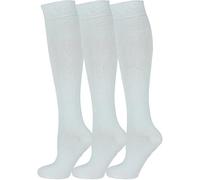 HAJRA® 3 paia di calzini alti al ginocchio per ragazze, calzini in cotone ricco, calzini per il rientro a scuola calzini uniformi per feste comode calze lunghe per bambini