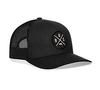 HAKA Cappello da Camionista State City per Uomini e Donne, Cappello da Baseball Regolabile, Snapback in Rete, Robusto Cappello da Golf Nero all'aperto, Nero, Taglia Unica