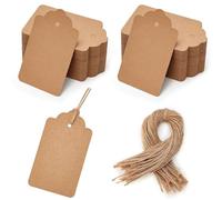 HAKACC 200 etichette di carta Kraft etichette regalo con cordino