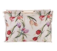 Hakeeta Borsa portaoggetti per Filati per Maglieria, organizzatore per Fermagli per Uncinetto, Lana e Aghi, Anche per Maglioni per riviste, con Cerniera, Manico in Legno, 2 Colori(Rosa)