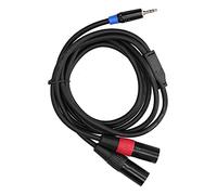 Hakeetaa Cavo Stereo da 3,5 Mm a Doppio XLR, Mini Jack da 1/8 di Pollice a 2 XLR Maschio con Adattatore a Y Splitter, Cavo in PVC Ad Alta Elasticità, Plug And Play, Semplice da Usare(3M)