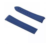 HAKGLY CAREG Gambo in gomma Minori di 20 mm Accessori compatibili con Omega New Hippocampus 300 Sport Silicone Strap Women Wire Band Durable(Blue No buckle), Blue No buckle, 20mm