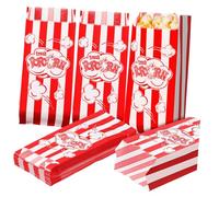 HAKIDZEL 100 Sacchetti di Carta Design Stampato a Righe e Lettere Resistente All'olio per Popcorn per Feste e Serate Cinema a Casa