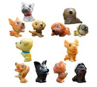 HAKIDZEL 12 Pezzi Figurine Piccole di Cani in Pvc Leggere e Decorative, Statuette Miniatura per Ufficio e Scene in Miniatura Design Realistico e Cartone Animato