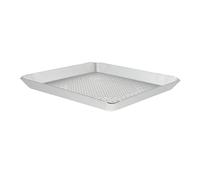 HAKIDZEL 1pezzi Vassoio per Pizza in Alluminio Teglia da Forno Quadrata Resistente e Durevole Facile da Pulire Non Corrosivo Buchi per Cottura Uniforme