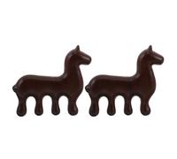 HAKIDZEL 2 pettini per massaggio dei capelli: spazzola per cuoio capelluto in legno a denti larghi con motivo a cavallo dello zodiaco 2026 - spazzola districante antistatica per capelli asciutti e