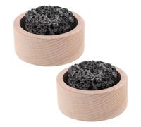 HAKIDZEL 2 Pezzi Diffusore di Profumo con Base in Legno e Pietra Vulcanica | Inserto Rimovibile, Non Elettrico, Facile da Spostare e Pulire, per Tavolini e Ambienti Living