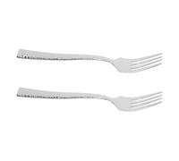 HAKIDZEL 2pezzi Forchette in Acciaio Inox Martellate con Manico lungo Antiscivolo Posate Moderne per Antipasti Frutti di Mare e Insalate Utensili da Cucina Resistenti per Uso Quotidiano