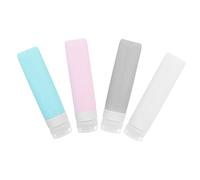 HAKIDZEL 4 Pezzi Contenitori Da Viaggio in Silicone Per Articoli Da Toeletta Dispenser Per Liquidi e Lozioni Antispreco e Compatti Per Uso in Hotel e Viaggio