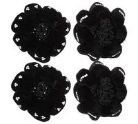 HAKIDZEL 4 Pezzi per Capelli Nere in Poliestere per Chignon Eleganti e Chic, Accessori Facili da Usare per Donne e Danzatrici