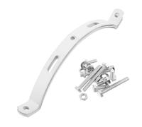 HAKIDZEL 4 Pezzi Supporto per Palo Lampione Solare in Ferro e Acciaio 29,5x8x2,5cm Resistente alla Corrosione Adatto per Pali da 130 a 180mm per Parchi e Strade