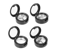 HAKIDZEL Astuccio per Ombretti Vuoto Nero in Plastica 3 Scomparti, Multi-grid e Portatile, per Make Up On-the-go, Confezione da 4 Pezzi
