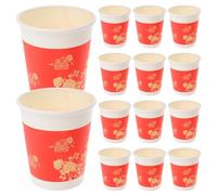 HAKIDZEL Bicchieri di Carta Design Elegante e Leggero 50 Pezzi Simbolo Doppia Felicità Rossi Capacità Moderata per Cerimonie del Tè e Banchetti Nuziali per