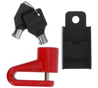 HAKIDZEL Bloccadisco per Bicicletta e Veicoli Antifurto in Acciaio Lega Solida Portatile Funzione Premere per Bloccare e Design Elegante Rosso per Uso in Montagna e Strada
