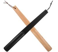 HAKIDZEL Calzascarpe Portabile Design Ergonomico in Legno 2 Pezzi e Bordi Lisci, Strumento per Indossare le Scarpe Portatile per Viaggi e Persone Anziane
