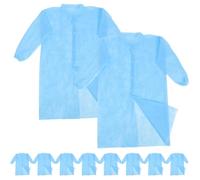HAKIDZEL Camicie Protettive per Ambienti di Lavoro Blu , Leggere e Traspiranti 10 Riutilizzabile Non Tessuto e Facili da Indossare da Lavoro