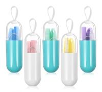 HAKIDZEL Cannucce in Silicone Riutilizzabili e Pieghevoli Set 5 Spazzola Pulizia e Bottiglia Cannucce Portatili per Tè e Caffè, per Donne e Uomini