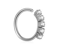 HAKIDZEL Cerchio per Naso Aperto in Rame Argento per Donne, Gioiello Versatile e Luminoso, Comodo da Indossare per Ogni Occasione