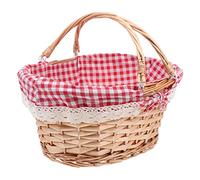 HAKIDZEL Cestino Da Picnic Cesto Di Verdure Alimentari Cestino Per Coperte Intrecciate Cestino in Vimini Con Manici Paniere Di Mercato Africano Vino Sposa Cesto Di Vimini Stoffa All'aperto