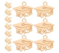 HAKIDZEL Ciondolo Cappello Laurea 2025 100 Pezzi in Lega Oro per DIY | Decorazioni Scuola, Accessori per Laurea e Regali per Maturità, Ciondolo Bomboniera Laurea