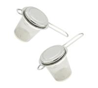 HAKIDZEL Colini da Tè in Acciaio Inox 304 Rete Fine, Filtro Efficiente per Tè Sfuso, 2 Pezzi, Accessori per Infusore in Acciaio Inossidabile Argento