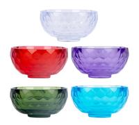 HAKIDZEL Colore Casuale Set 5 Ciotole in Acrilico Trasparente Leggere e Facili da Pulire, Diametro 6 Cm per Maschere Viso la della Pelle in Viaggio