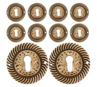 HAKIDZEL Copriforo per serratura decorativo in ottone anticato da 10 pezzi | Piastra per serratura per cassetti di cassettiere, scrivania | Ferramenta per mobili antichi e moderni