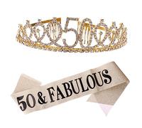 HAKIDZEL Coroncina Per Festa Di Compleanno 2 Pezzi Fascia Compleanno Elegante E Resistente Scritture Personalizzate