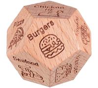 HAKIDZEL Dadi per Decisioni Alimentari Gioco Decorativo in Legno di Bosso Multi-laterali Lettere Chiare Idea Unica per Anniversari e Festa degli Innamorati