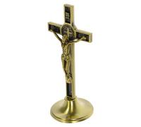 HAKIDZEL Decorazione a Croce in Lega di Zinco Compatta e Piacevole al Tatto, Soprammobile Rustico per Libreria o Sala da Pranzo, Ornamento Metallico Religioso per Credenti