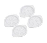 HAKIDZEL Design Elegante a Forma di Fungo per Lumache Set 4 Piatti in Ceramica Bianca con 6 Fori e Manici Stili multipli per Ristoranti e Occasioni Speciali Stili multipli