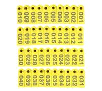 HAKIDZEL Etichette Auricolari Resistente Termine 100 Numerate per Bovini in Tpu Giallo per Gestione Informazioni senza Sbiadire per Allevamento Bestiame