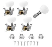 HAKIDZEL Kit di Accordatura Facile da Regolare per Banjo Argento in Lega di Zinco e Pvc Resistente alla Ruggine 4+1 Bottoni per Corde per Strumenti Musicali Banjo