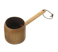 HAKIDZEL Mestolo da Bagno in Bambù Naturale, Cucchiaio d Acqua Resistente e Leggero per Doccia e Lavaggio, Accessorio Essenziale per Bagno e Cucina