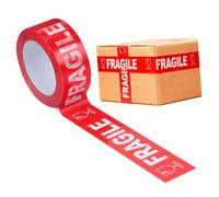 HAKIDZEL Nastro Adesivo Fragile per Imballaggio Scritte Chiare, Materiale Plastico Rosso, 1 Rotolo Pratico per Pacchi e Spedizioni Sicure