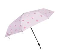 HAKIDZEL Ombrello Pieghevole Protezione Solare UV e Design a Cuore, Resistente e Pratico, Adatto a Viaggi e Uso Quotidiano, Rosa