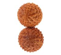 HAKIDZEL Palline da Massaggio Massaggiatore Manuale Giallo 2pezzi a Forma di Durian in Legno per Mani per Esercizi e Decorazione Casa