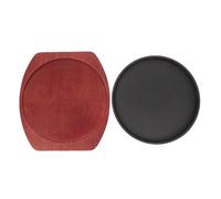 HAKIDZEL Piastra in Ghisa Spessa per Bistecca Base in Legno Set Sfrigolante per Cucina Casalinga Adatta a Fornelli a Gas e Induzione per Grigliare Carne e Fajita