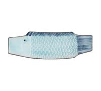 HAKIDZEL Piatto Sushi Ceramica Forma di Pesce Multipurpose per Sushi Sashimi e Antipasti Design Giapponese Elegante per Cucine Ristoranti e Regali Amanti della Cultura Nipponica