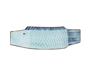 HAKIDZEL Piatto Sushi Ceramica Forma di Pesce Multipurpose per Sushi Sashimi e Antipasti Design Giapponese Elegante per Cucine Ristoranti e Regali Amanti della Cultura Nipponica