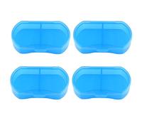 HAKIDZEL Portapillole da Viaggio Organizzatore 4 Pezzi in Plastica Trasparente Blu 2 Scomparti Custodia Compatta per Uso Quotidiano e Piccoli Oggetti