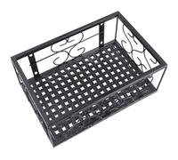 HAKIDZEL Portavasi da Balcone in Ferro Nero Resistente e Rettangolare, Supporto per Fiori Sospeso sulla Ringhiera Ampio Spazio di Stoccaggio, per Balconi Esterni
