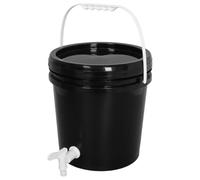 HAKIDZEL Secchio e Rubinetto a Flusso Controllato di Plastica Nero da 10 Litri con Coperchio Ermetico Resistente a Schiacciamenti e Deformazioni, per Viaggi e Uso Generale