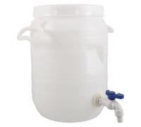 HAKIDZEL Serbatoio Acqua Portatile 10l in Plastico Bianco con Coperchio | Beccuccio Integrato, Base Stabile e Design Capiente, per Piante da Esterno, Campeggio e Picnic