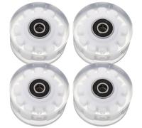 HAKIDZEL Set 1 Coppia Ruote Pu per Roller Skate e Skateboard Luce Lampeggiante, Migliorano Comfort, Adatte per Strada e Pista di Pattinaggio, 4 Ruote + Chiave