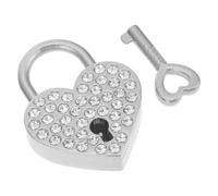 HAKIDZEL Set 1 Pezzo Serratura a Forma di Cuore Creativa in Lega di Zinco Argento per Sicurezza Bagagli Decorazione Borsa Elegante per Luoghi Turistici