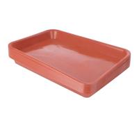 HAKIDZEL Set 10 Pezzi Sottovasi Rettangolari in Plastica Rossa per Vasi per Piante, Base e Resistente, per Piante da Interno e Atmosfera Estiva