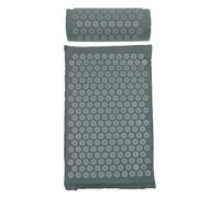 HAKIDZEL Set 2 Cuscini Massaggianti Shiatsu e Tappetino Agopressione in Cotone per Massaggio Corpo Completo con Borsa Grigia, Accessori per Yoga e Relax Famiglia