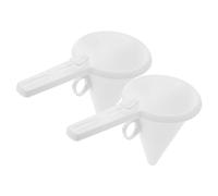 HAKIDZEL Set 2 Pezzi Imbuto Maneggevole in Plastica Pp Bianco per Dosaggio Cioccolato e Crema Impugnatura Confortevole per Uso in Pasticceria e Cucina